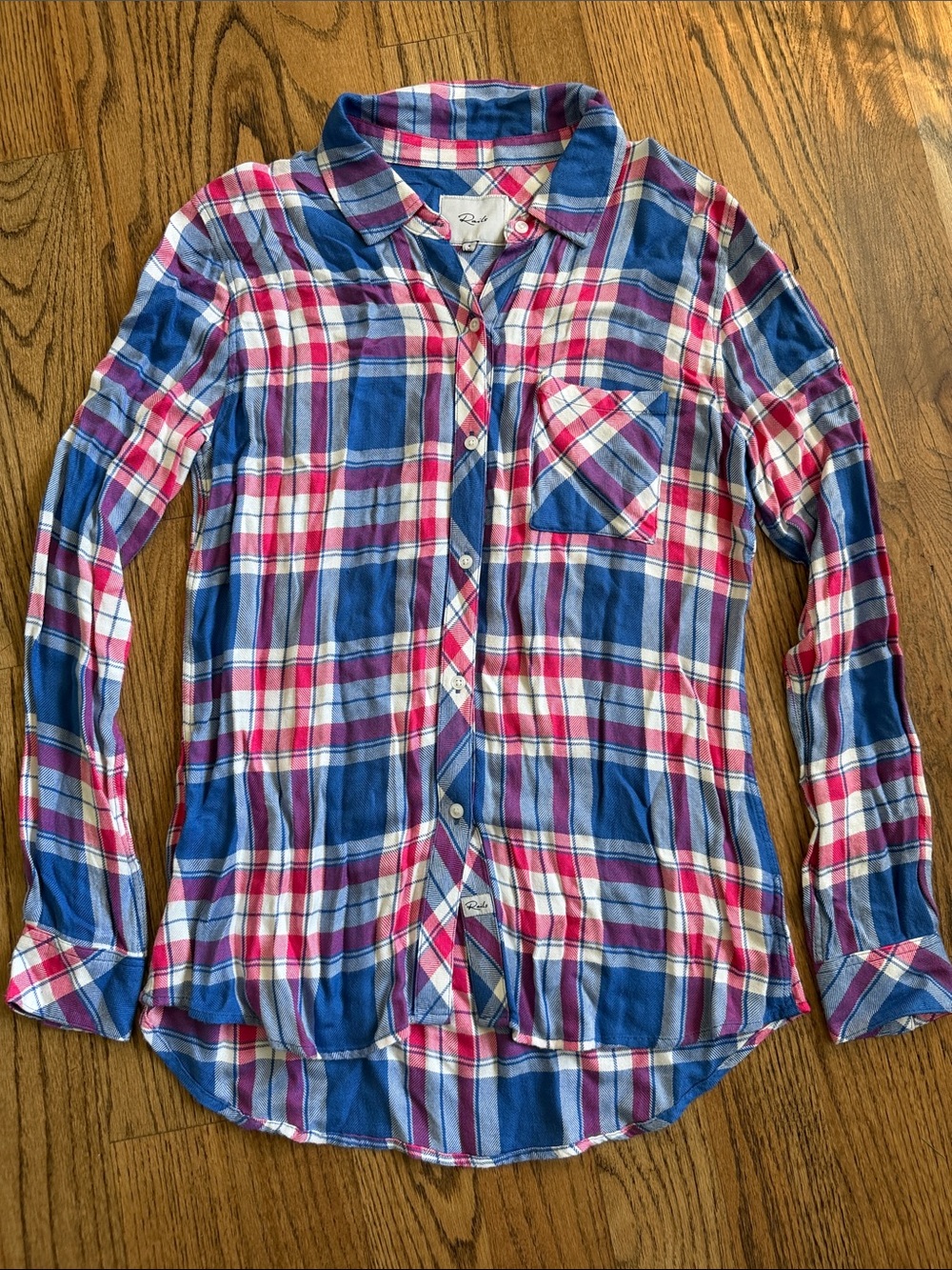 Rails Women Plaid Button-Up Shirt in Blue & Pink